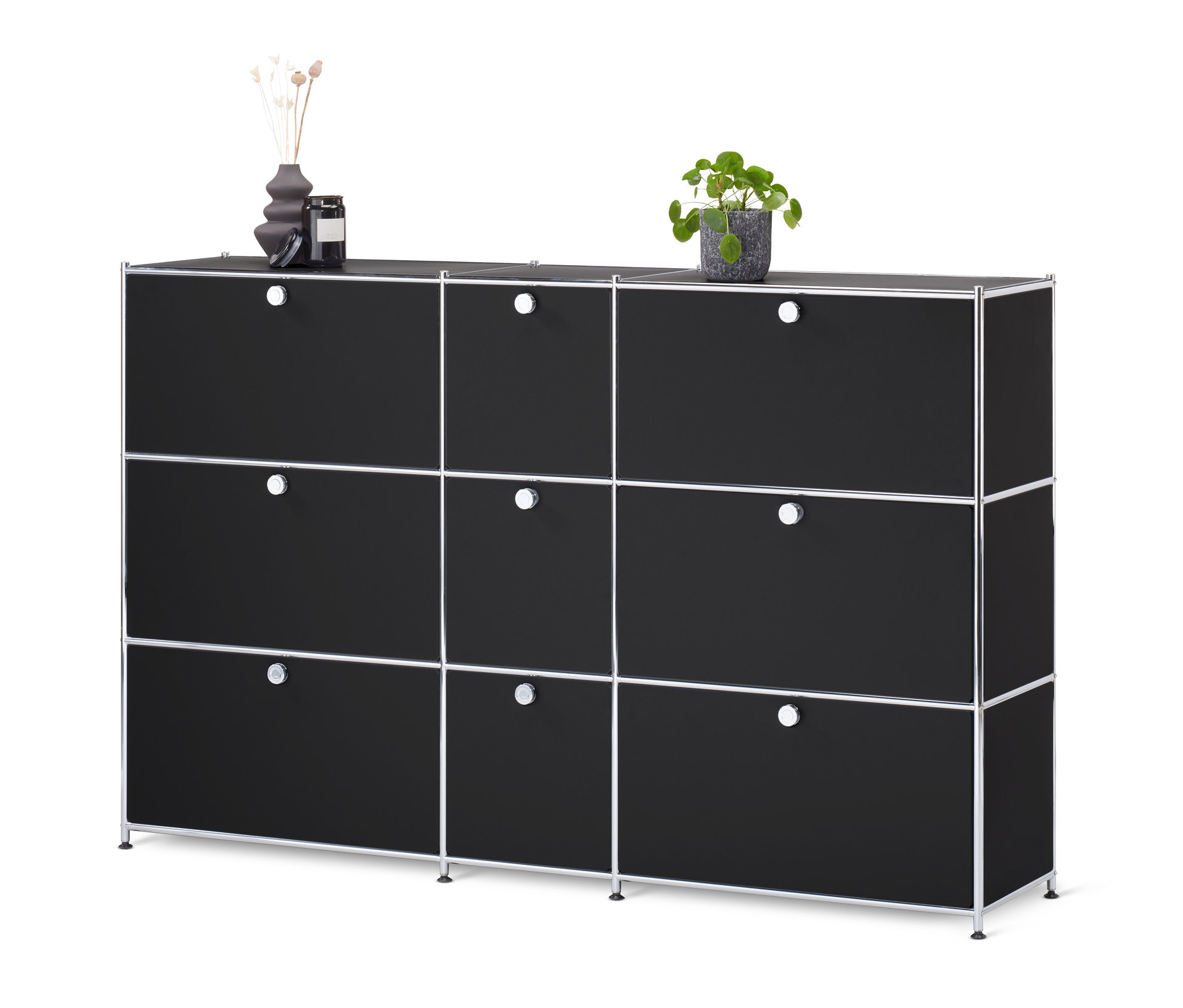 Tchibo - Kommode »Cn3« mit 9 Klappen - 190x40x120,5cm - schwarz -