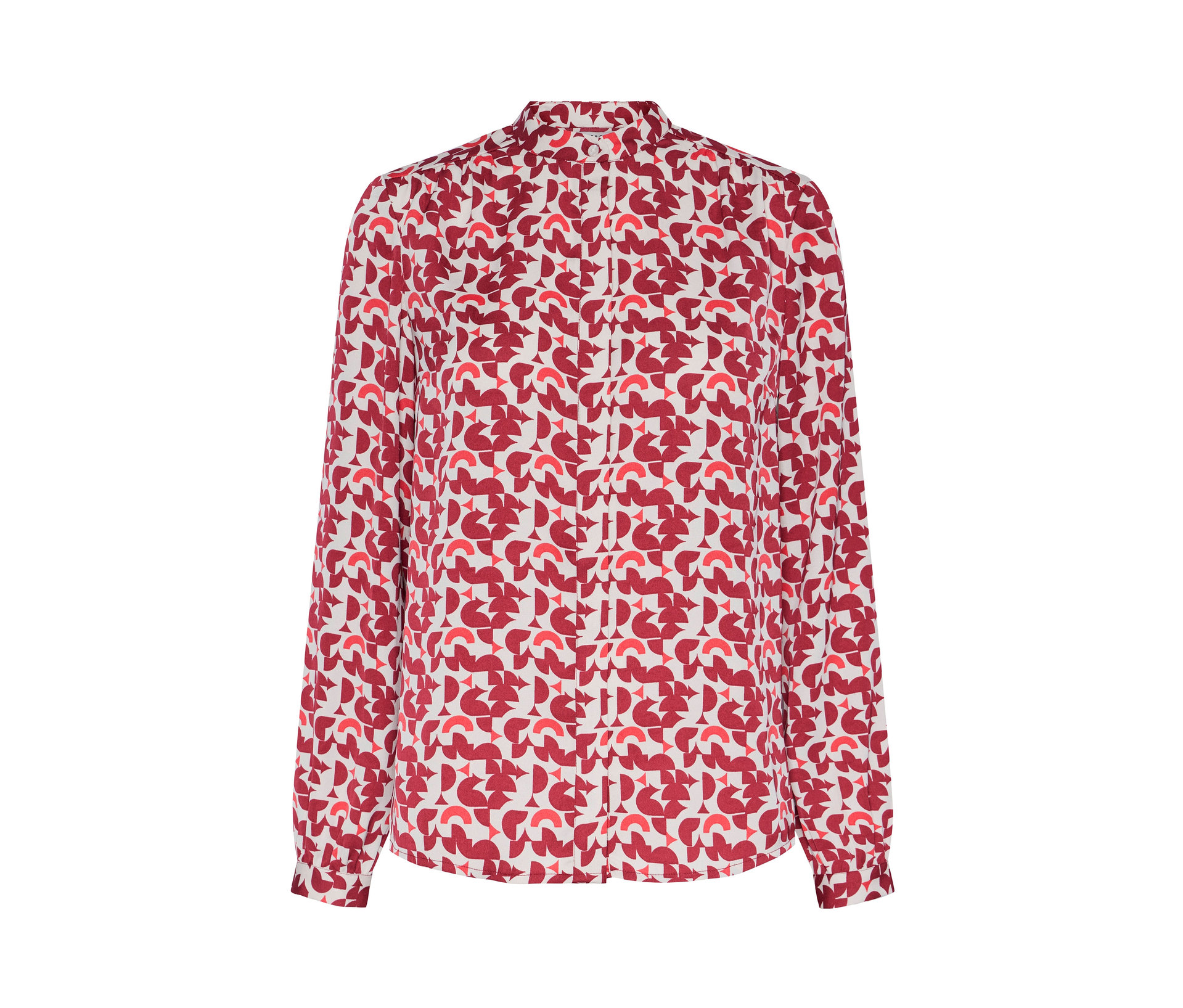 Bedruckte Bluse - Damen - Gr. 42 - weiß - weiß