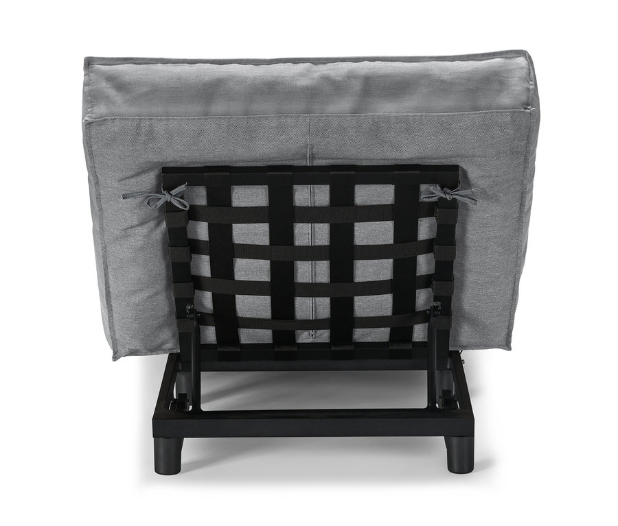 Rückansicht einer Premium-Einzelliege mit Sunbrella®-Stoff und verstellbarem Kopfteil.