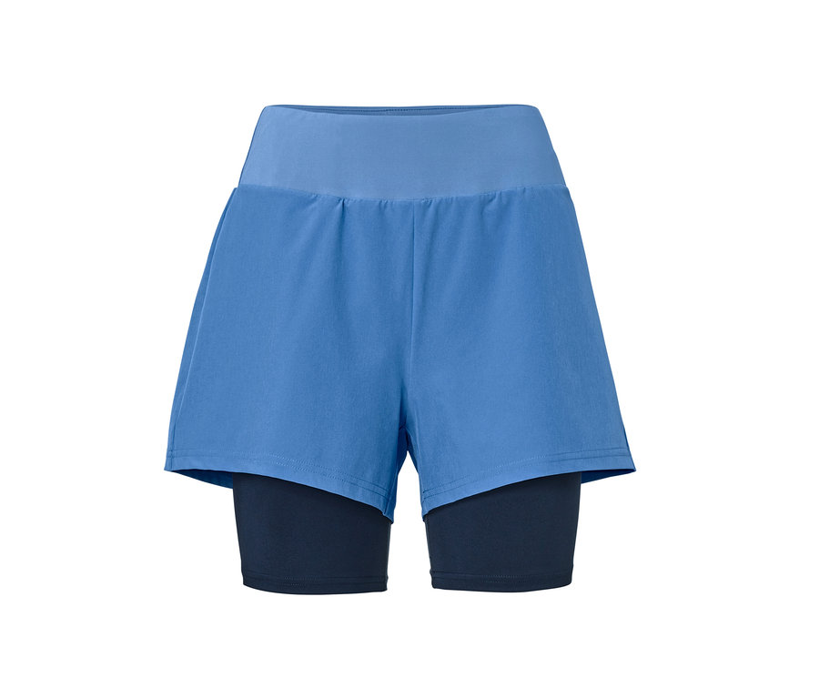 Blaue 2-in-1-Laufshorts.