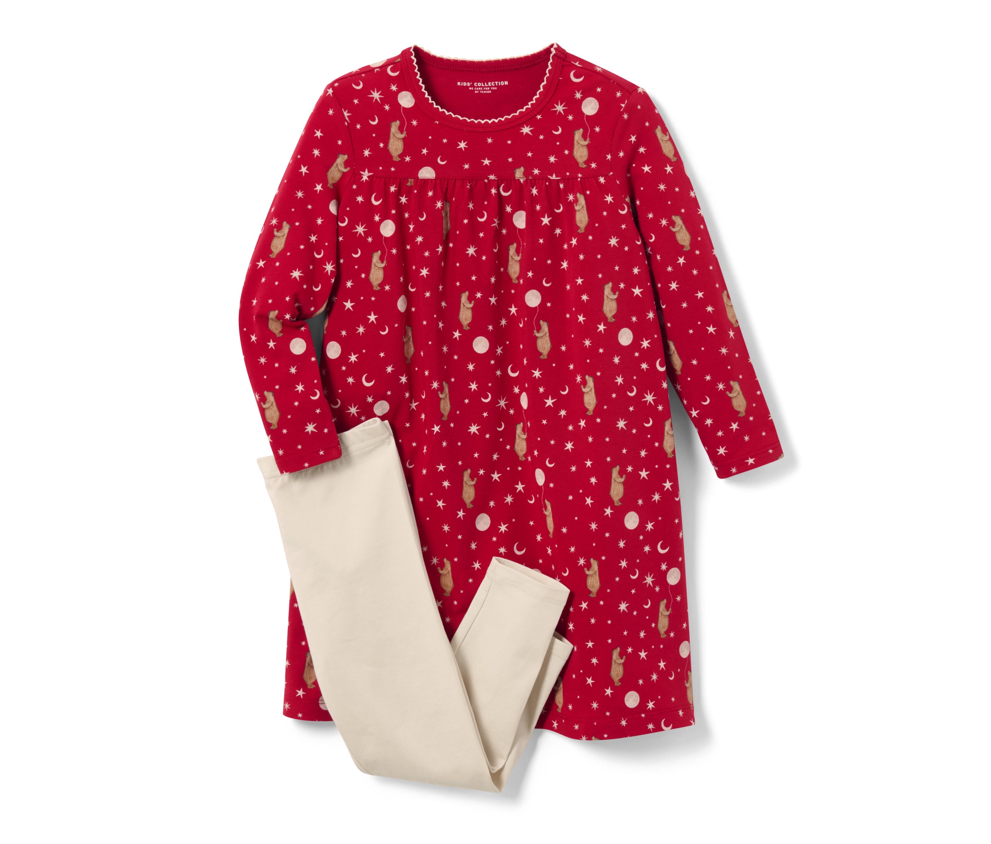 Tchibo - Kinder-Nachthemd mit Leggings - Mädchen - Gr. 98/104 - beige