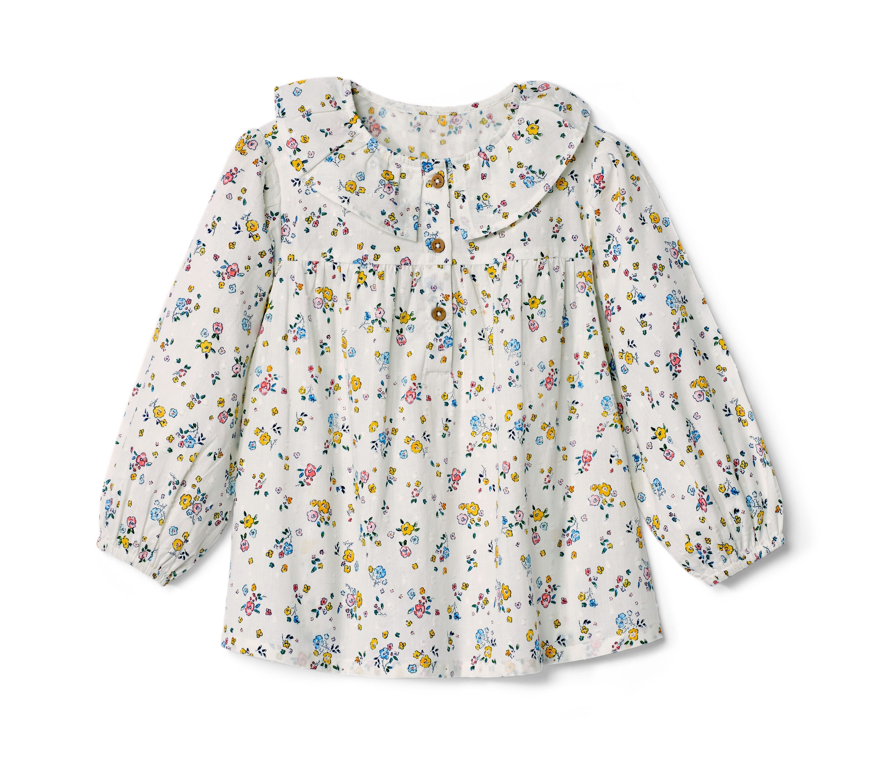Tchibo - Kinder-Bluse - Mädchen - Gr. 98/104 - creme/geblümt