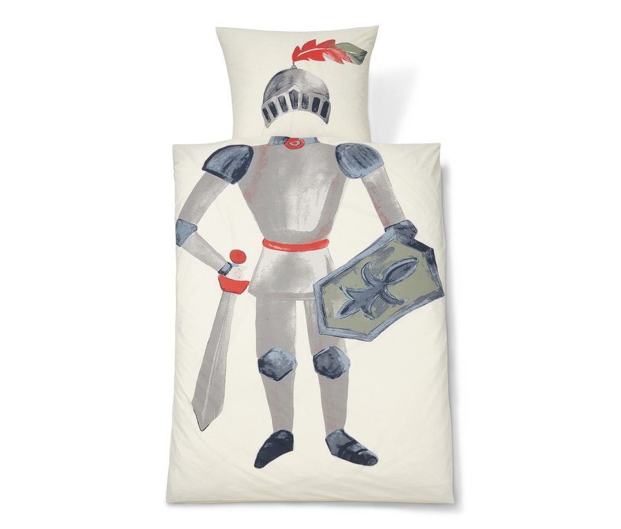 Kinder-Renforcé-Bettwäsche mit Ritter-Motiv.