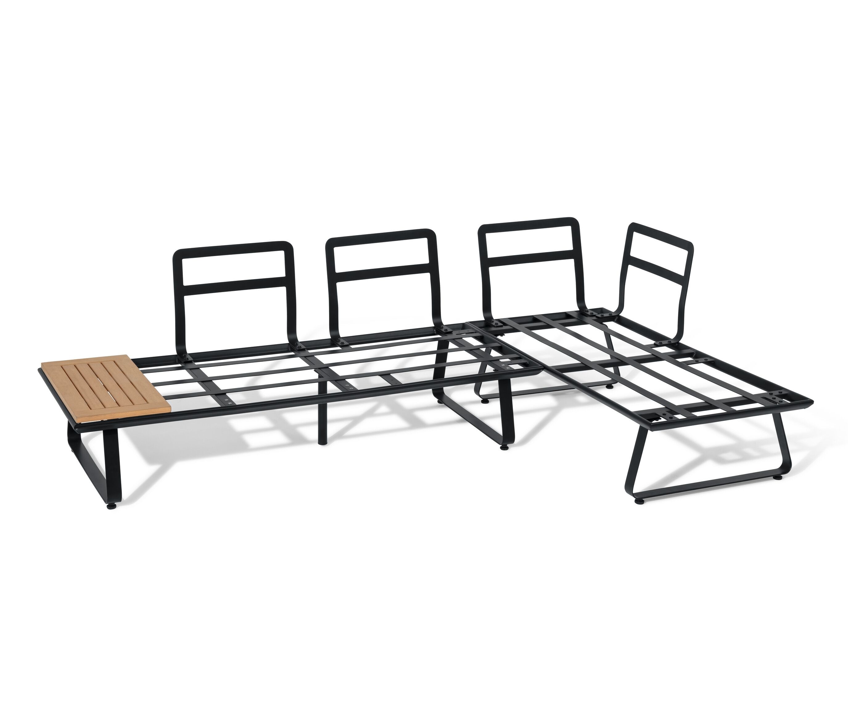 Thumbnail - Tchibo - Lounge-Ecke mit modernem Kufengestell - 246,5x147,5x79cm - anthrazit - Polypropylen / Stahl / Eukalyptusholz