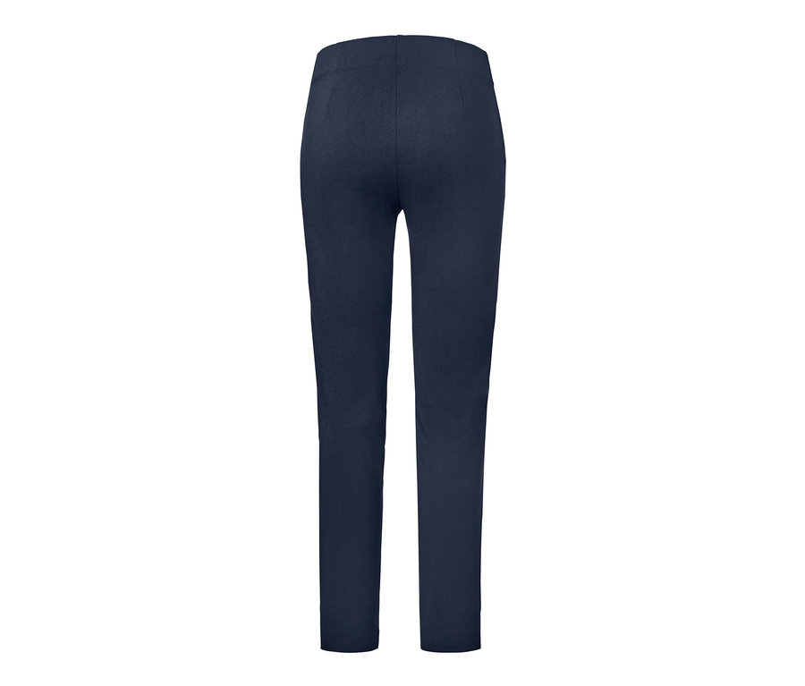 Dunkelblaue Stretchhose von hinten.