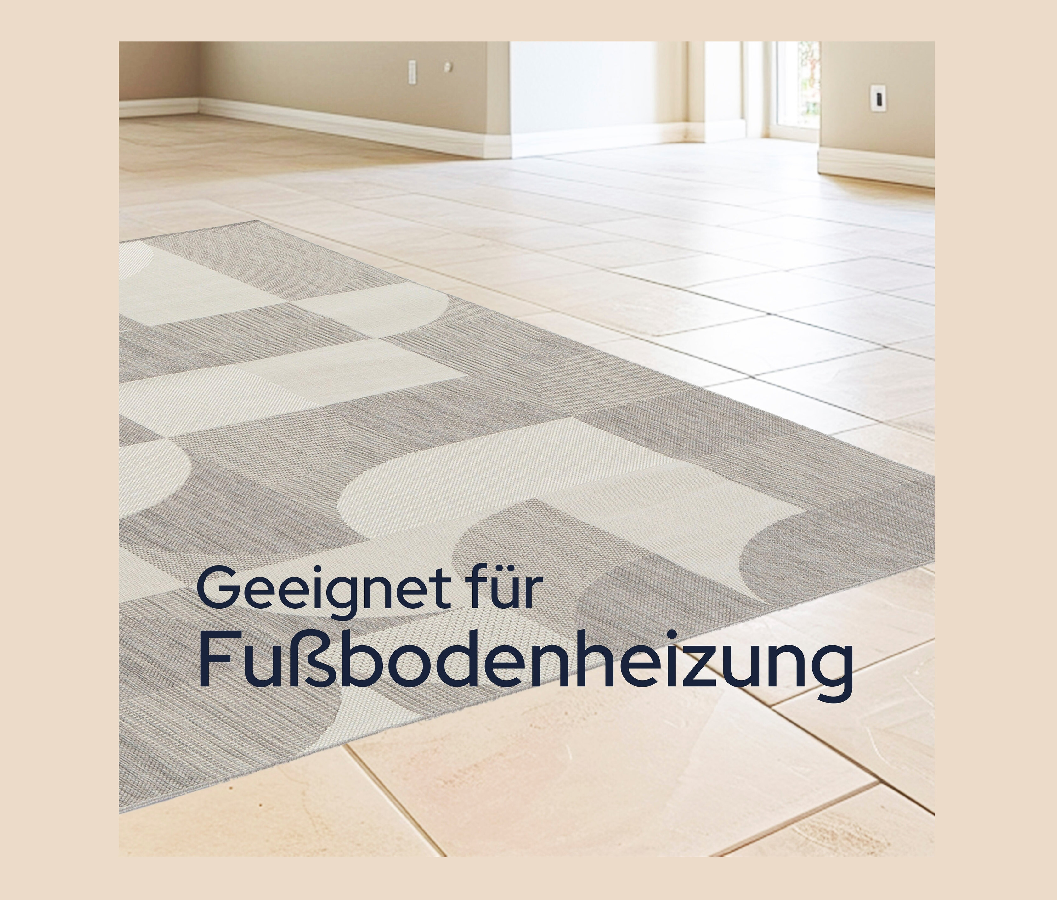 Thumbnail - Tchibo - Faltbarer Outdoor-Teppich im geometrischem Design - grau