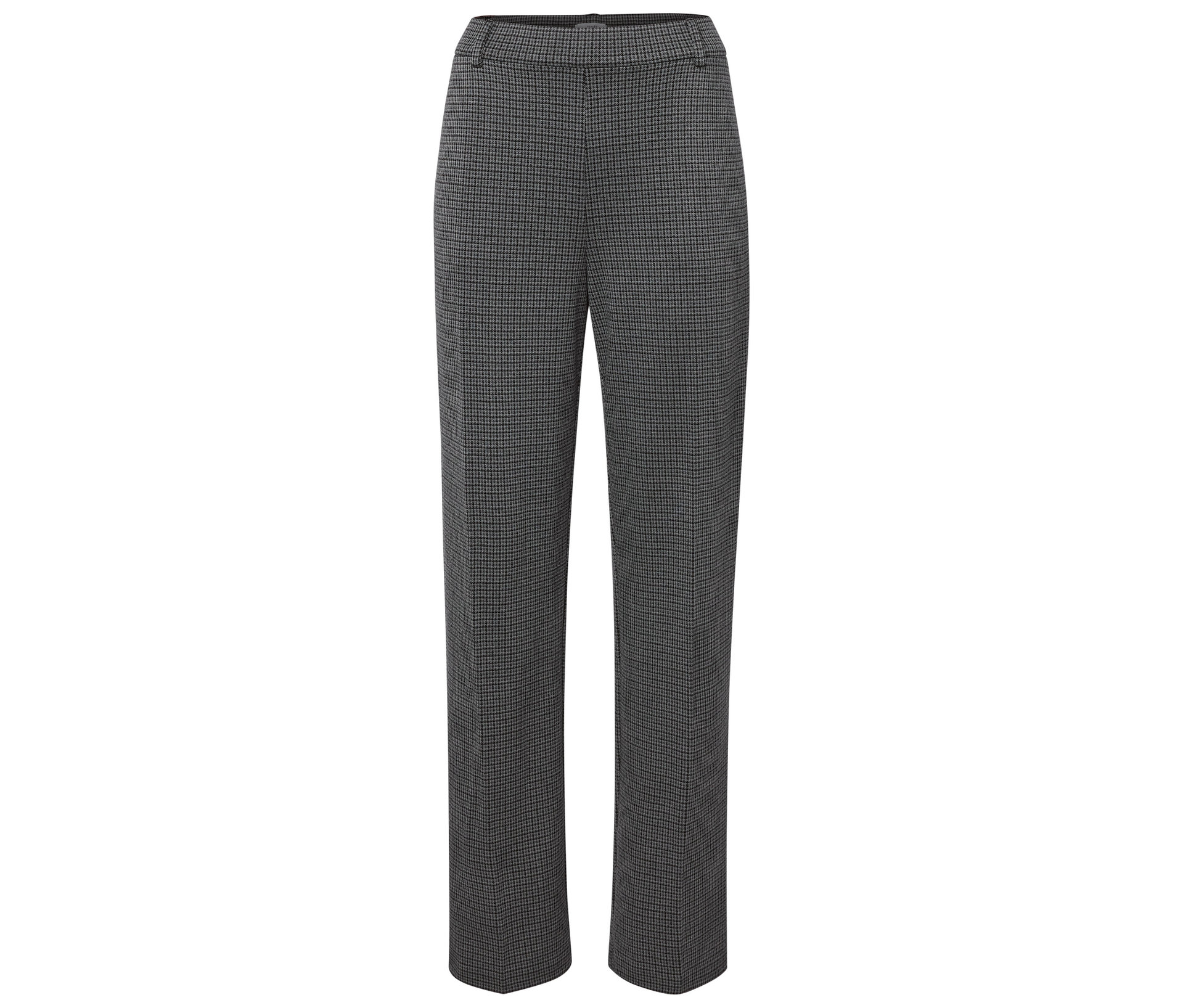 Karierte Komfort-Jerseyhose - Damen - Gr. 50 - schwarz/kariert - schwarz