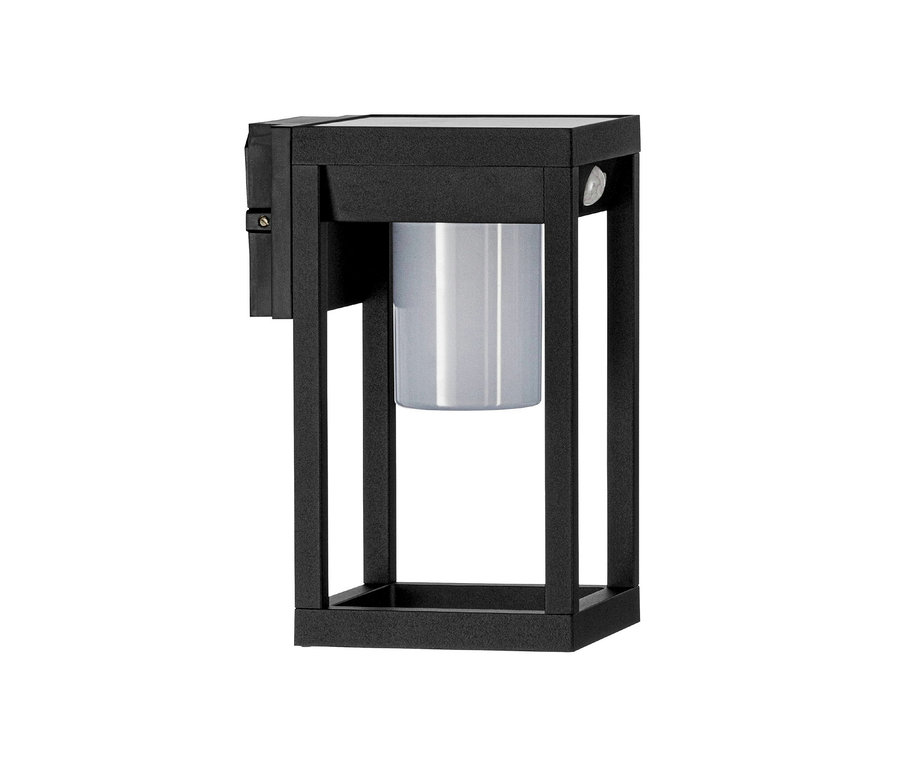 Schwarze Eglo Solar Wandleuchte Martano.