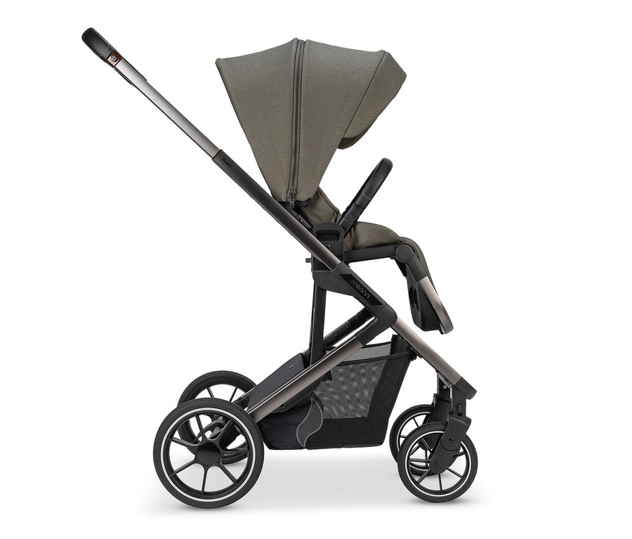 Detailansicht des Osann Kombi-Kinderwagens Juntos, teak.