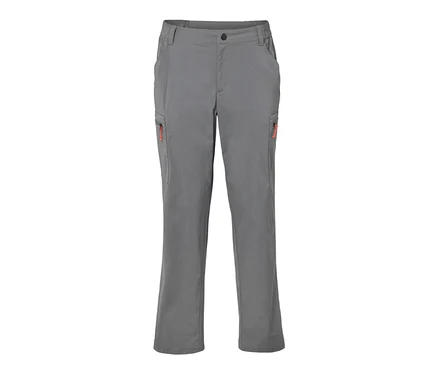 Eine graue, packbare Outdoorhose.