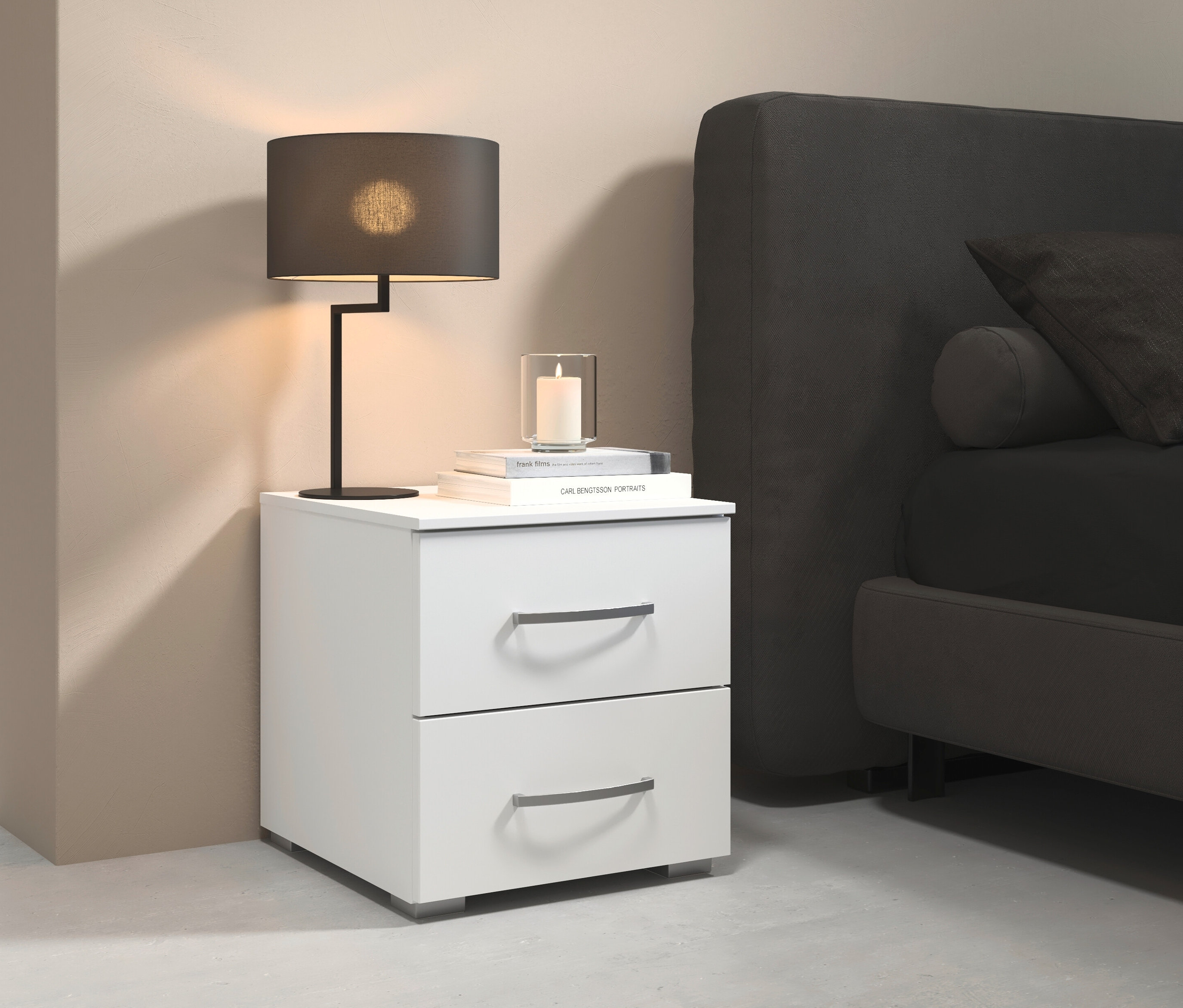 Thumbnail - rauch Nachttisch »Aditio-Box« mit 2 Schubladen - 40x42x42cm - weiß - Holz