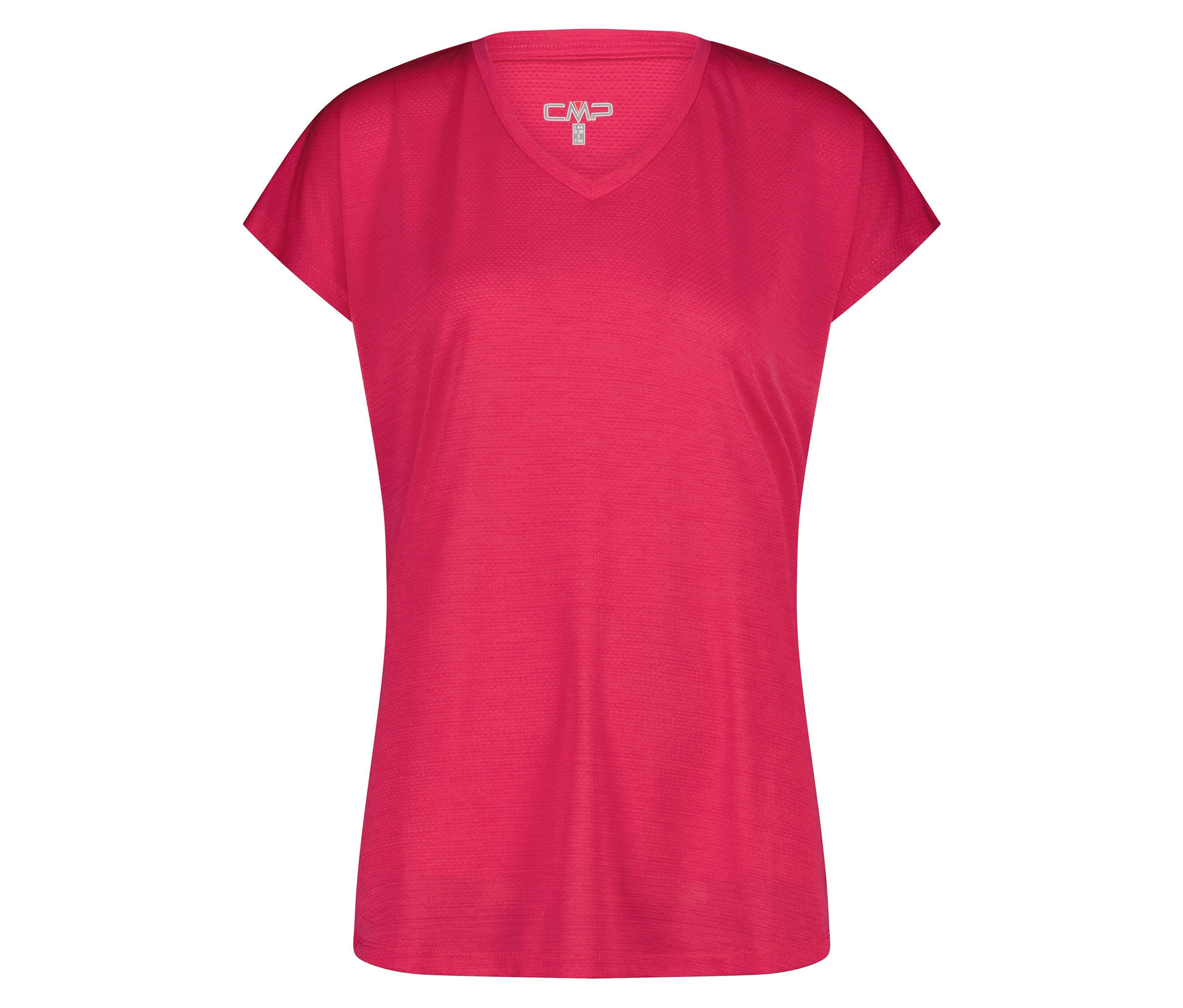 Damen-Shirt mit V-Ausschnitt - Damen - Gr. 46 - magenta - magenta