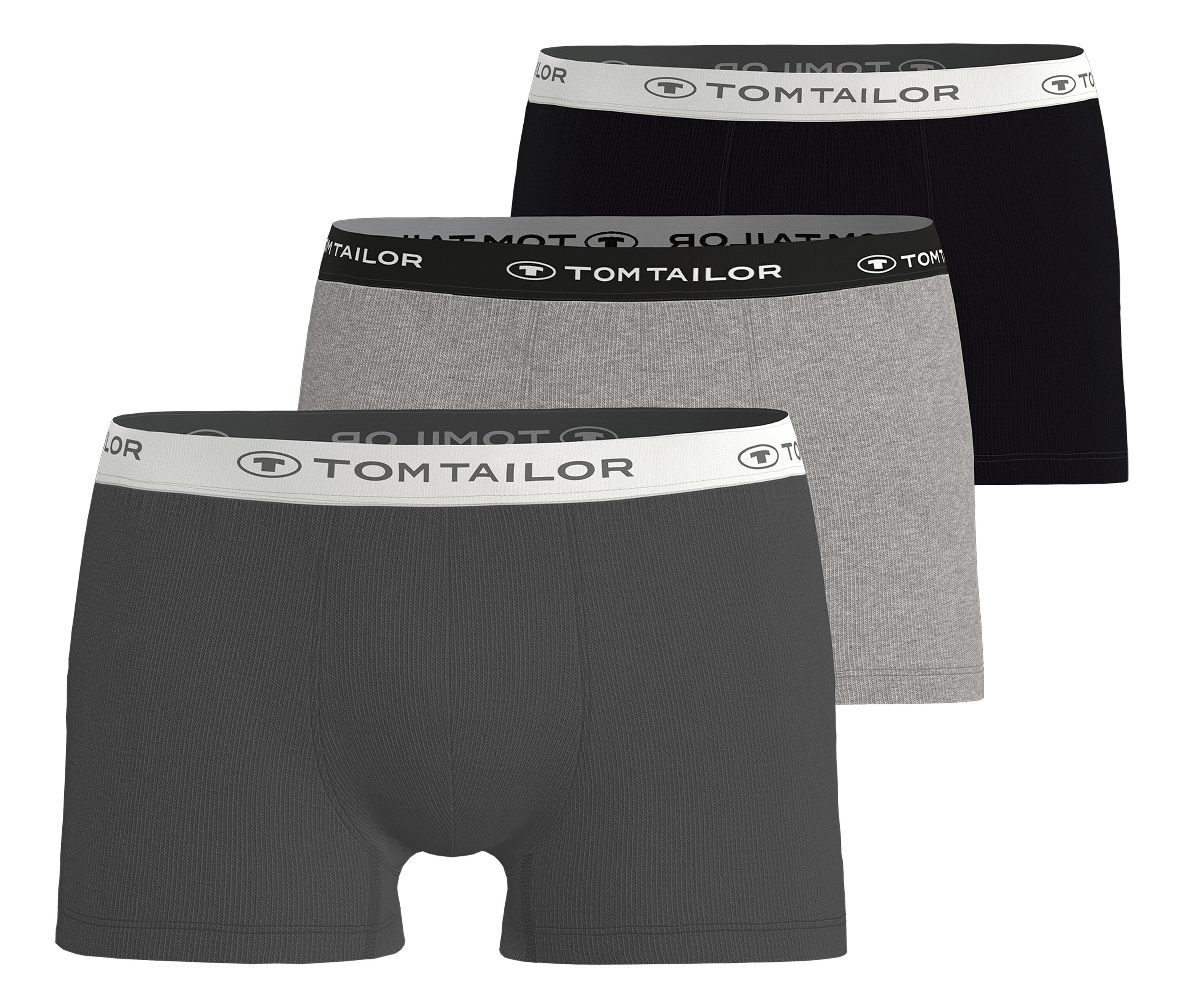 3 Tom Tailor Slipboxer »Buffer« - Herren - Gr. M/5 - dunkelgrau