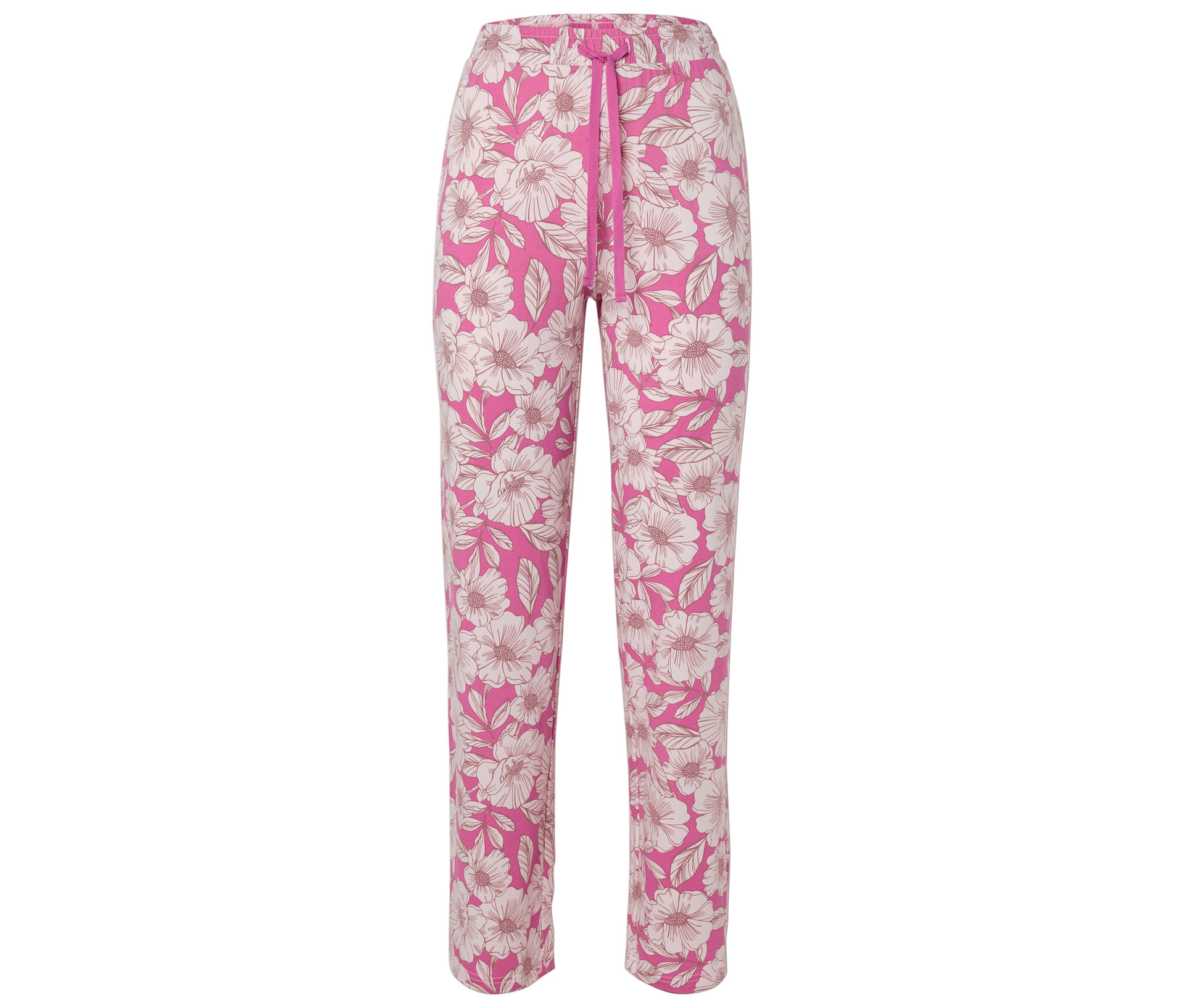 Tchibo - Pyjamahose - Damen - Gr. XS - pink/geblümt - Baumwolle / Modal XS 32/34
