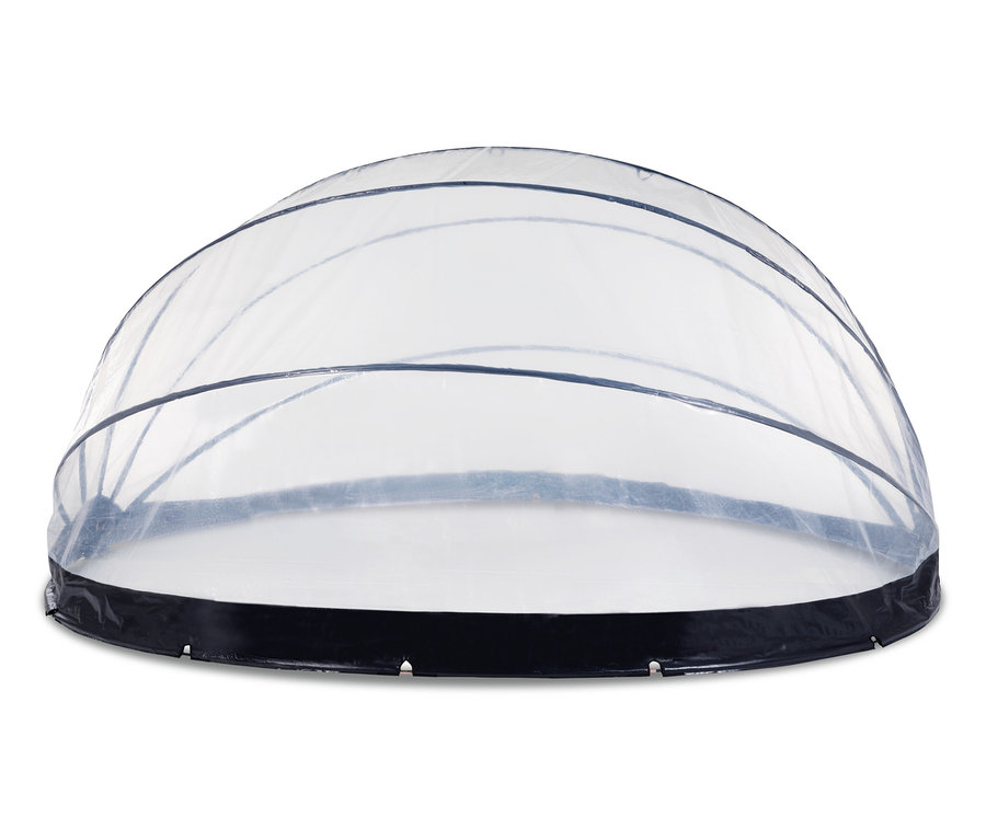 Transparente, kuppelförmige EXIT Pool-Boden-Abdeckung »ECO« mit schwarzem Rand, ca. 550 cm.