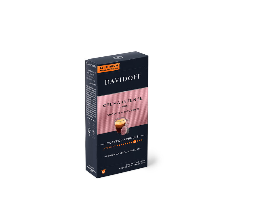 Packung DAVIDOFF CAFÉ Crema Intense - 10 Kapseln.