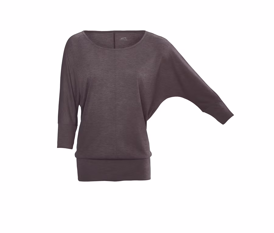 Braunes 3/4-Sport-und-Yogashirt.