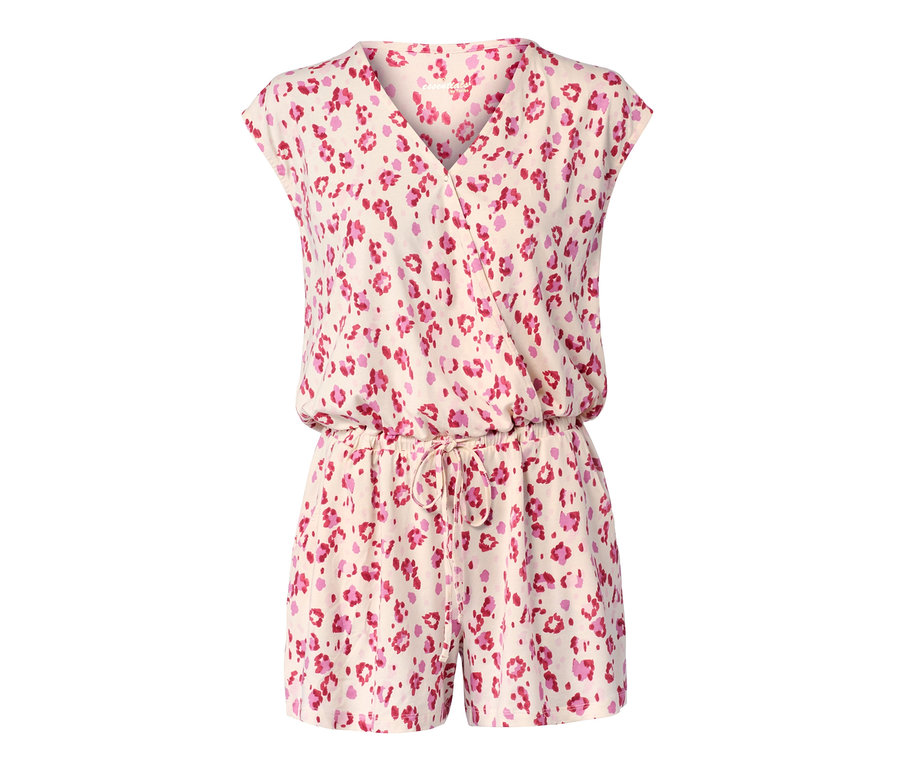 Jumpsuit-Pyjama mit kurzen Ärmeln und Print.