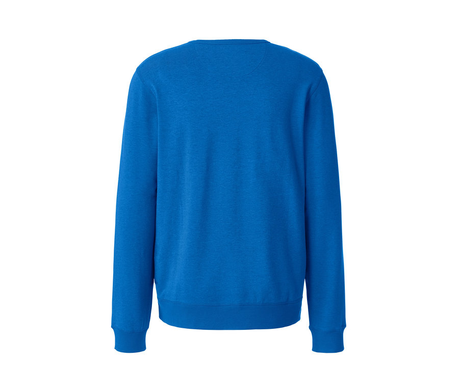 Blaues Sweatshirt mit der Faser TENCEL™ x REFIBRA™.