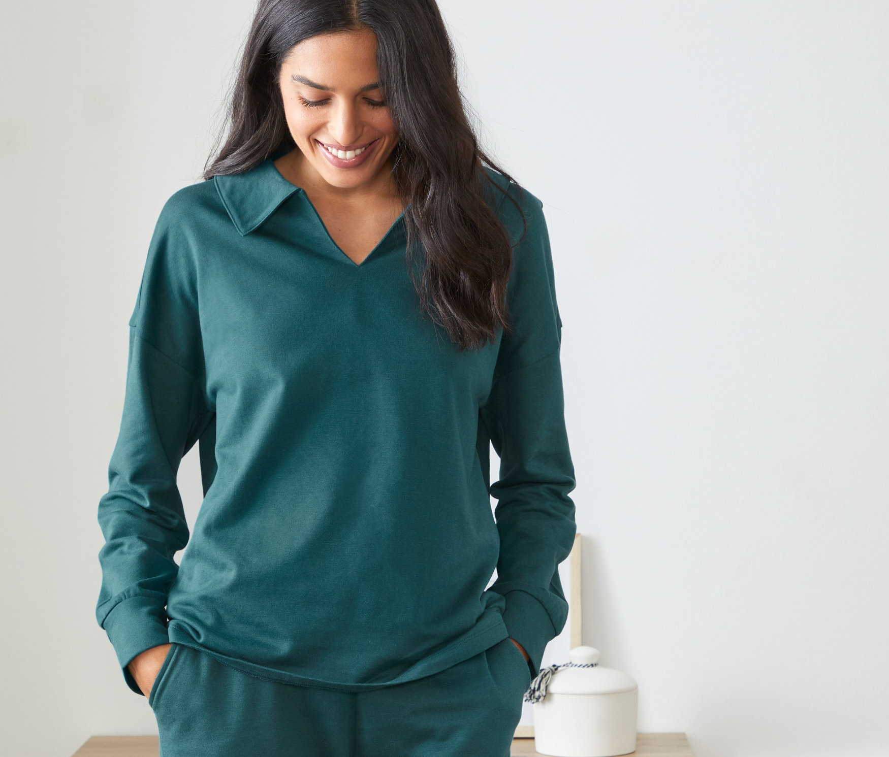Thumbnail - Tchibo - Lounge-Sweatshirt - Damen - Gr. S - grün