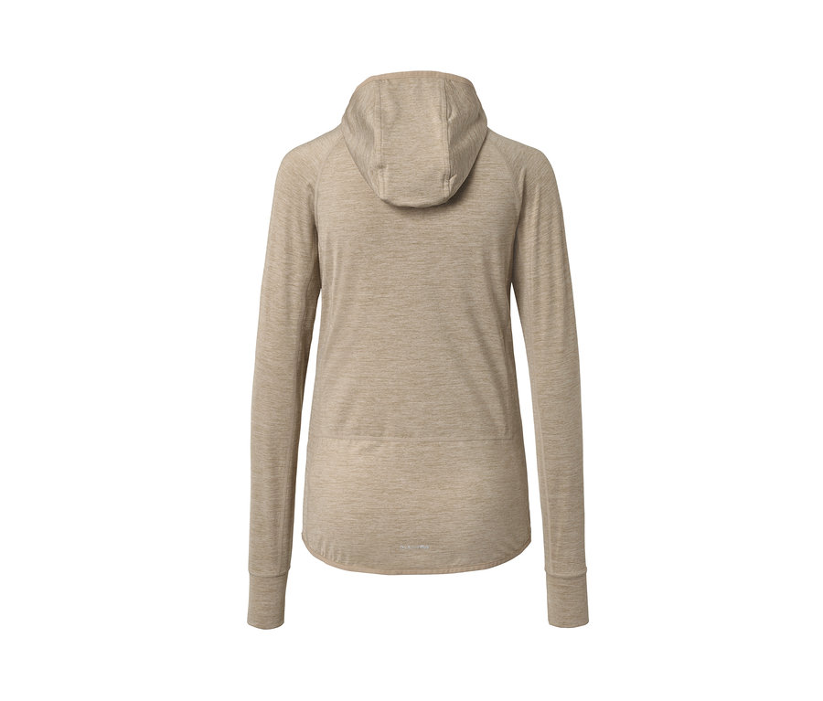 Rückansicht der Kapuzenjacke »Softtouch« in Beige.