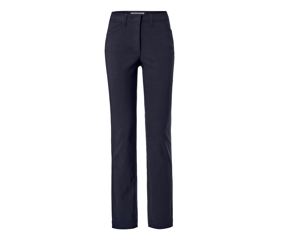 Dunkelblaue, konfektionierte Bengalinhose.