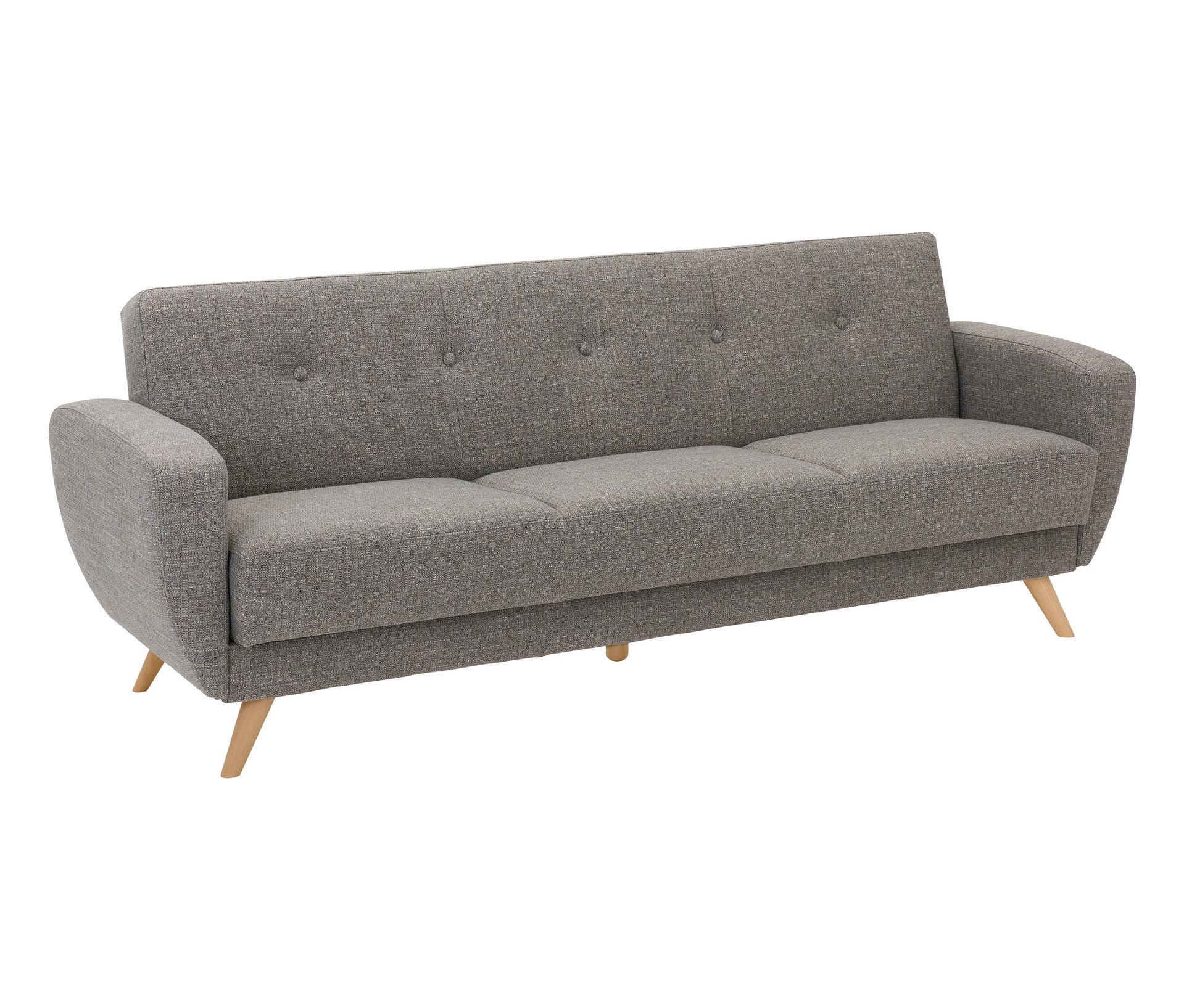 Tchibo - 3-Sitzer-Schlafsofa »Justus« in grau meliertem Webstoff - 230x82x83cm - braun -