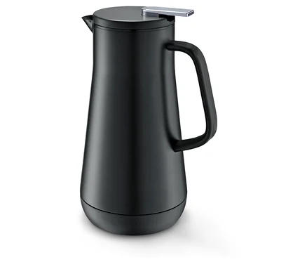 Eine schwarze Isolierkanne, 1l.
