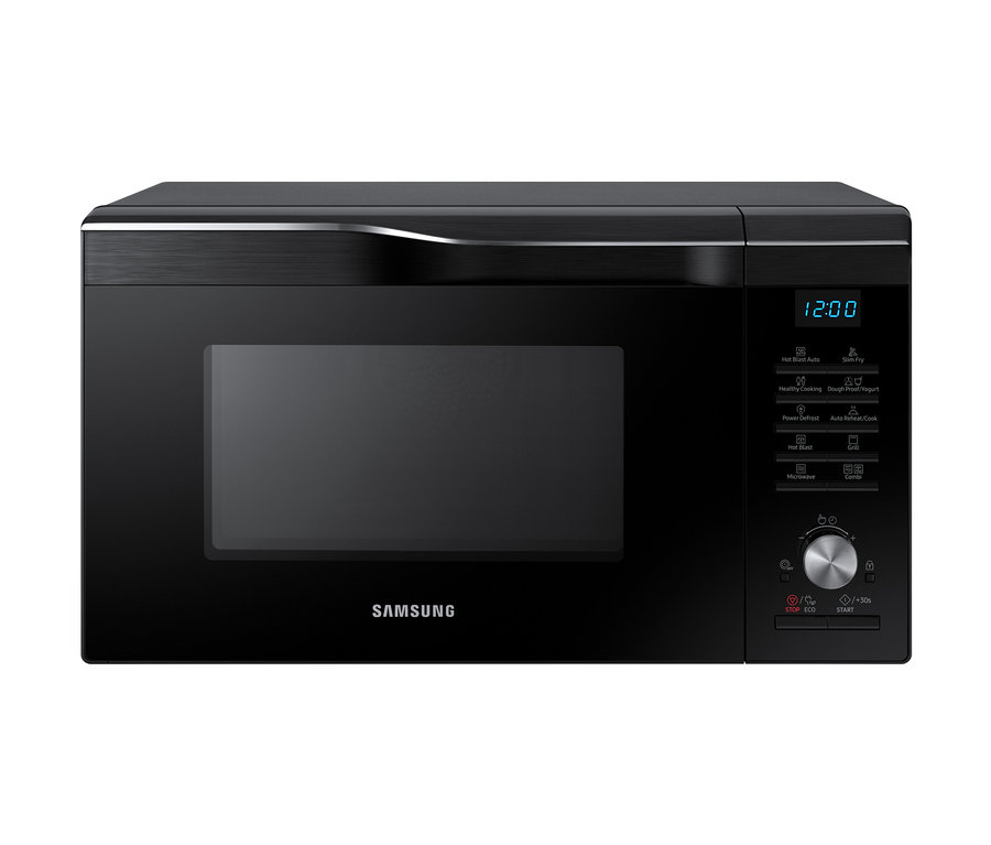 Schwarze Samsung Heißluftmikrowelle »MC-28M6035KK/EG 28 L«.