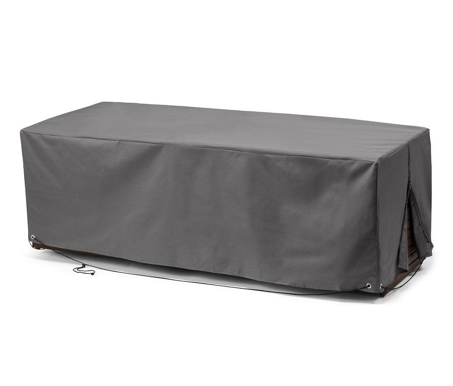 Graue Premium-Abdeckhaube, Sofa, groß, bedeckt Gartenmöbel.