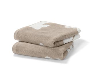 Beige mit weißen Blumen