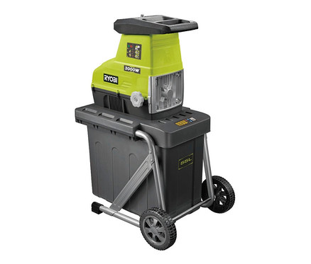 RYOBI 3.000 W Elektro-Leisehäcksler »RSH3045U« in Grau und Grün.