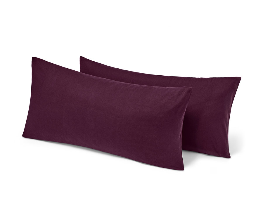 Zwei Jersey-Kopfkissenbezüge, je ca. 80 x 40 cm.