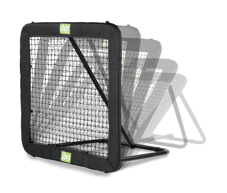 Schwarzer EXIT Fußball-Rebounder L mit Netz und verstellbarem Winkel.
