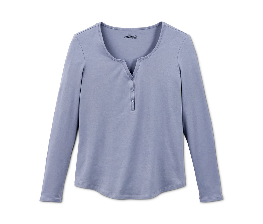 Blauer, langärmliger Pyjama mit Alloverprint.