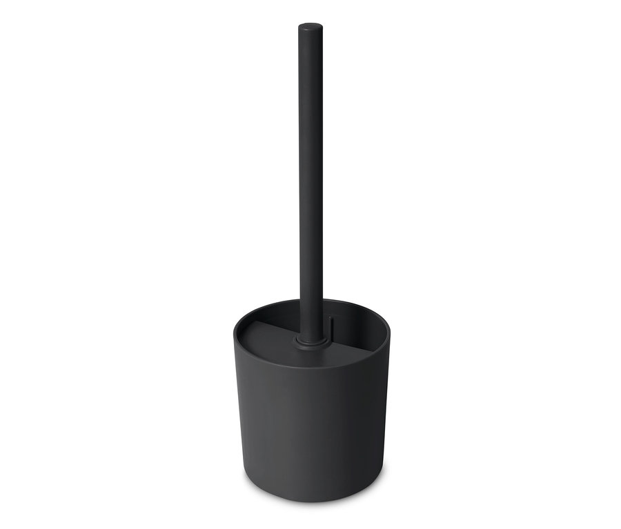 Schwarze Silikon-WC-Bürste.