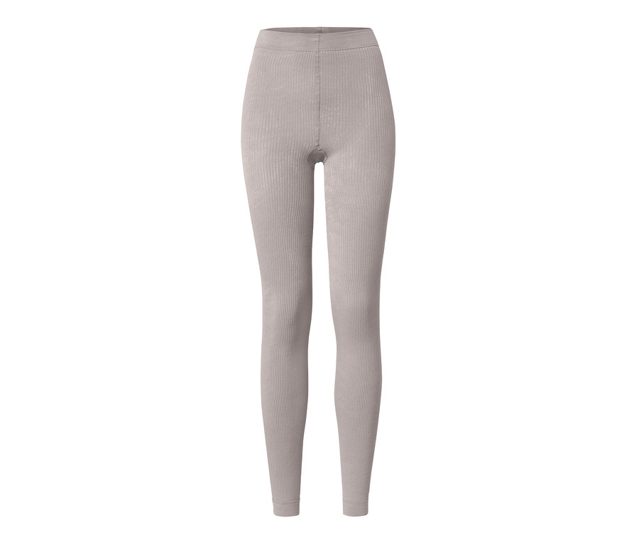 Gerippte Thermoleggings in Beige.