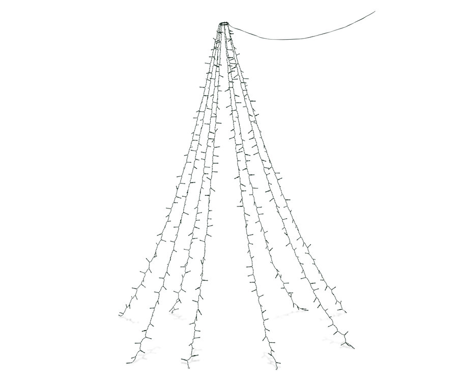 LED-Baummantel hängt von oben.