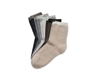 Cremefarben meliert, braun meliert, hellgrau meliert, grau meliert, dunkelgrau meliert