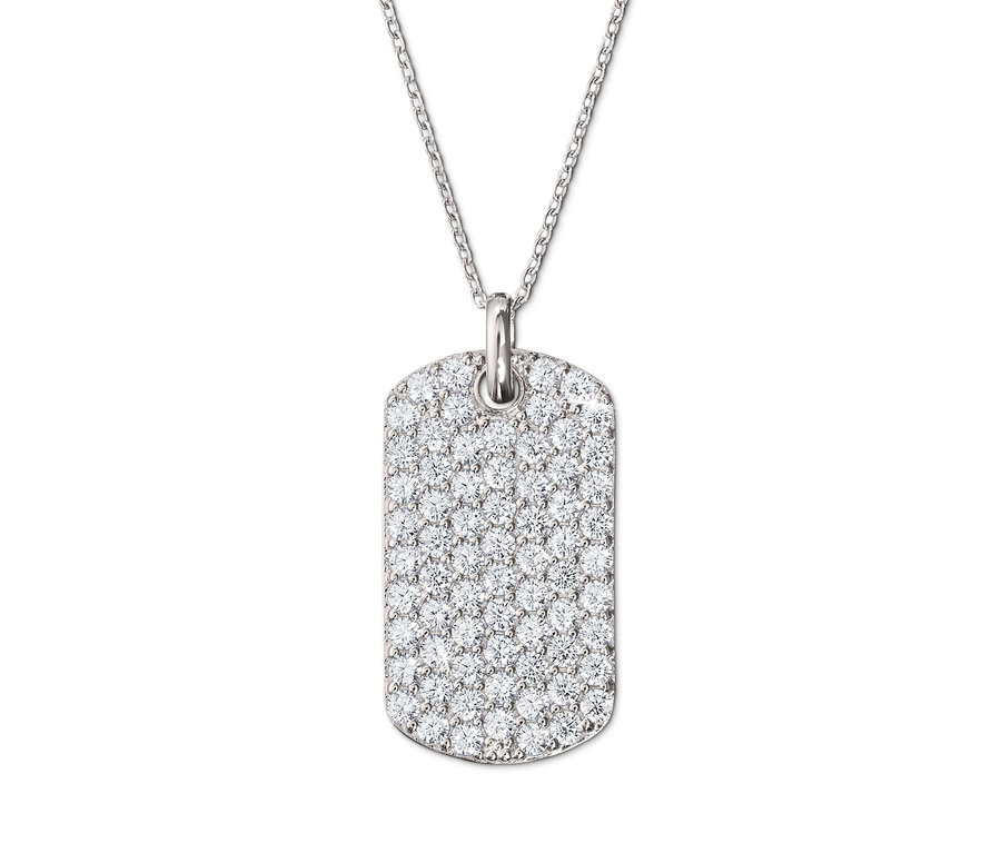 Kette aus 925er Silber, rhodiniert, mit Zirkonia.