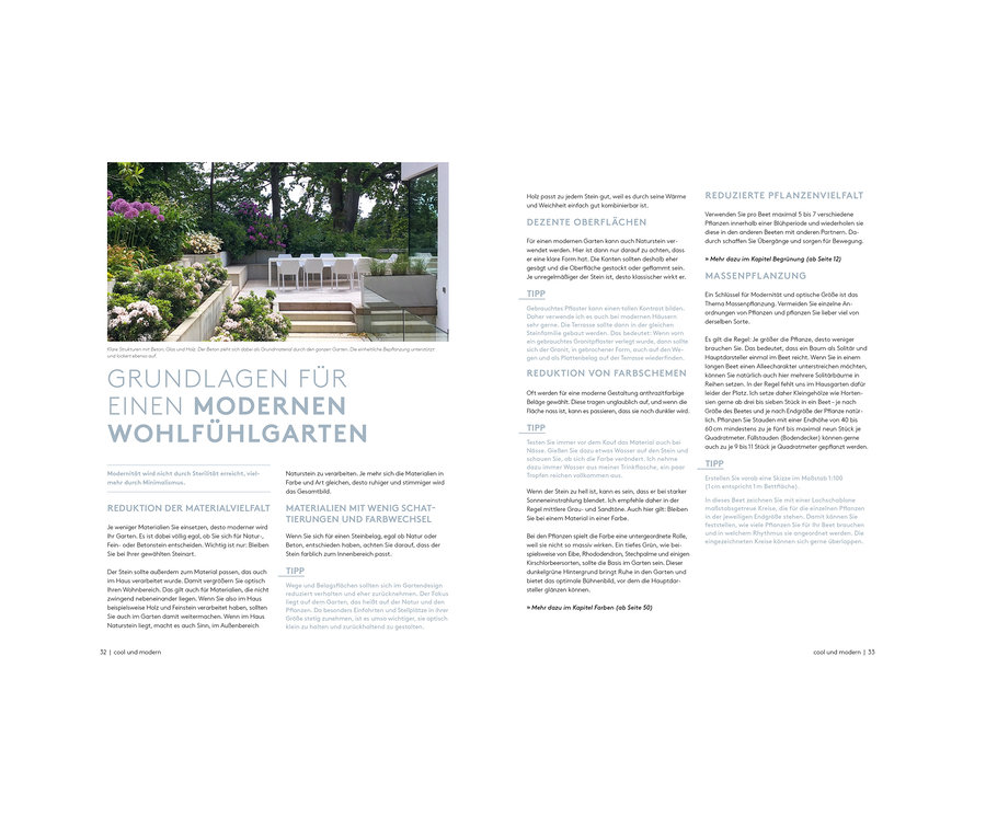 Fotografie einer Seite aus einem Gartenbuch mit dem Titel "Buch »Der A bis Z Gartencoach«".