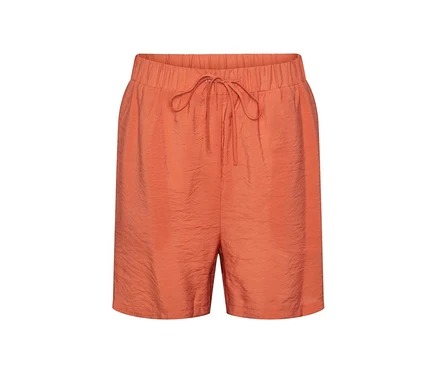 Aprikotfarbene Shorts mit Kordelzug in der Taille.