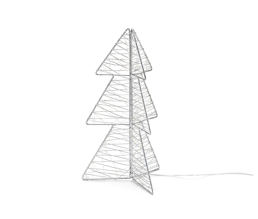 Eine faltbare LED-Outdoor-Tanne, ca. 45 cm.