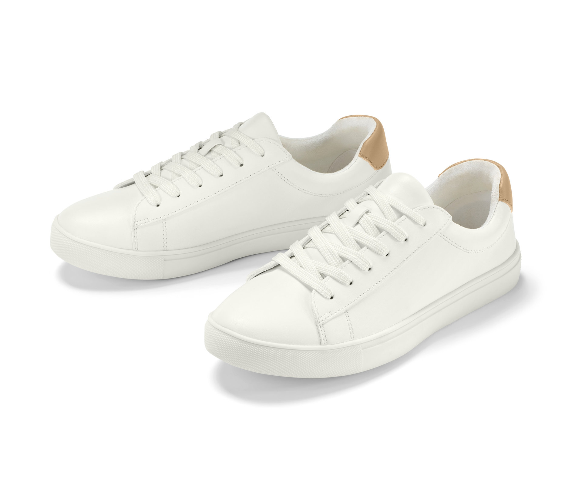 Leder-Sneaker - Damen - Gr. 42 - beige - beige