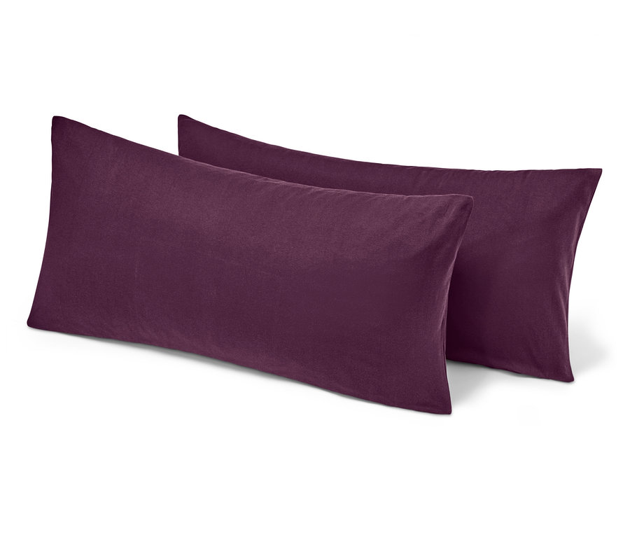 Zwei Jersey-Kopfkissenbezüge liegen übereinander.