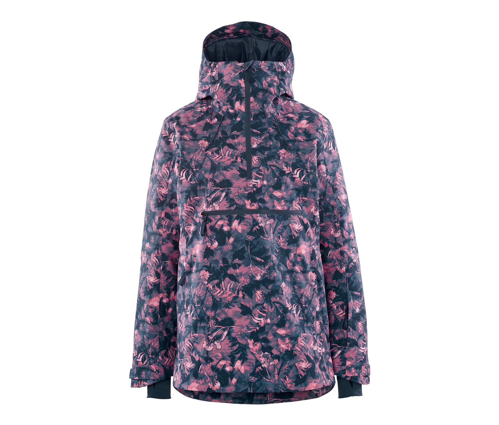 Halfzip-Skijacke - Damen - Gr. 38 - blau/print - blau