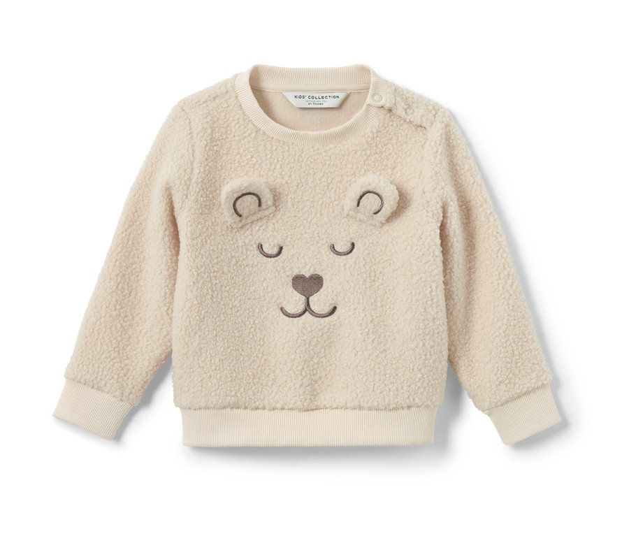 Kinder-Teddy-Sweater mit Bärengesicht.