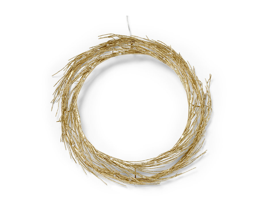 Goldfarbener LED-Lichterkranz.