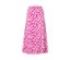 Detailansicht eines pink bedruckten Midirocks.