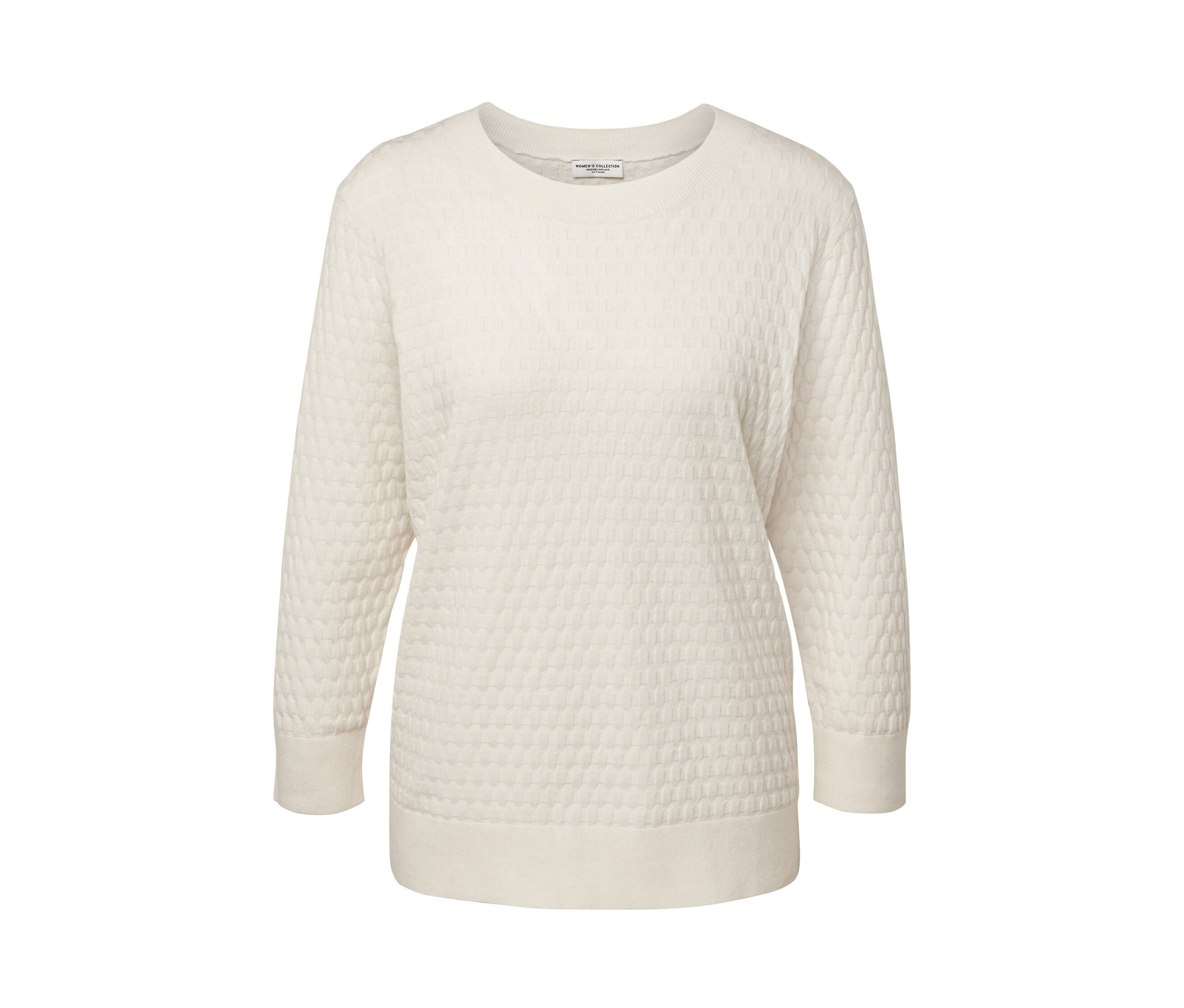 Strickpullover mit Struktur - Damen - Gr. XL - creme - creme